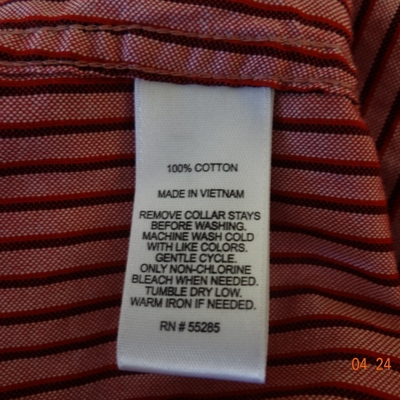 EXPRESS RED STRIPE BOTTON SHIRT SIZE L - Picture 6 of 6